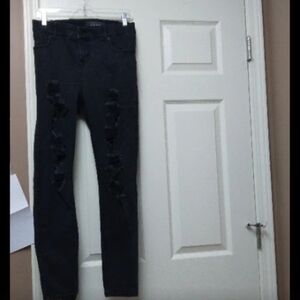 Black Distressed Skinny Jeans